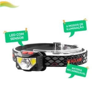 Lanterna de cabeça 6 modos 2000mah
