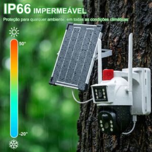 Câmera De Segurança Solar Wifi Ip Prova D'água 6mp Ultra Hd