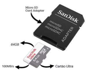 cartão micro sd de 64gb para câmera de segurança