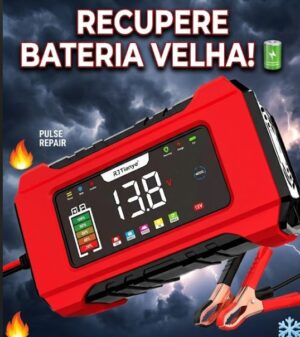 Carregador de bateria inteligente 12V com Display LCD, reparo de pulso 6A